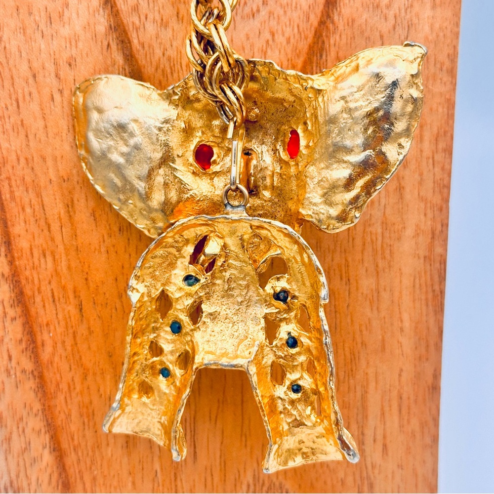 Vintage 60s 70s D&E JULIANA Elephant Statement Pendant - Picture 11 of 16